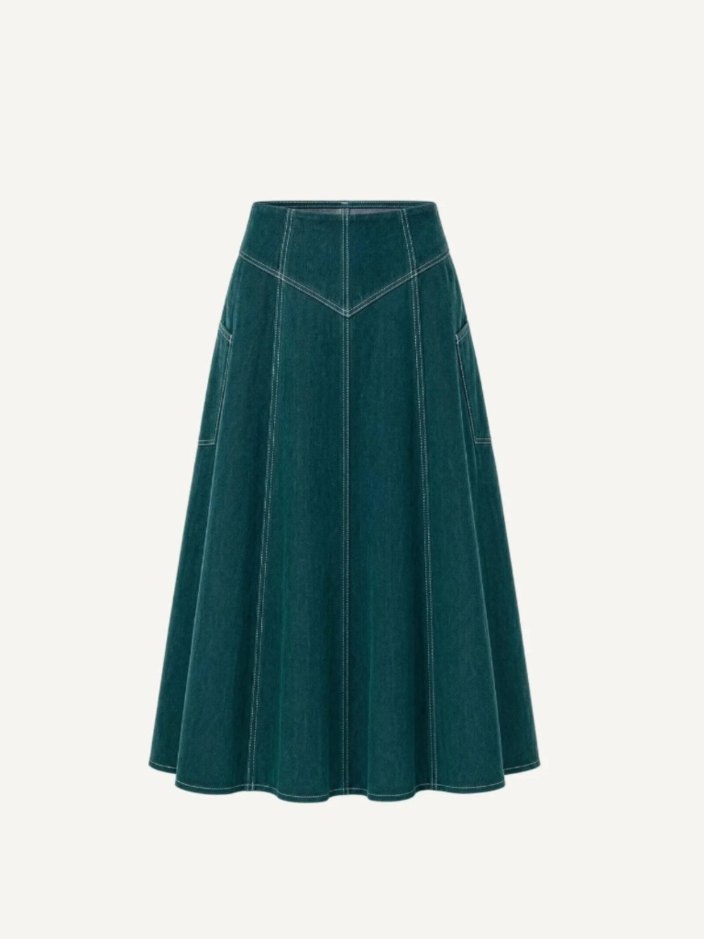 Cleobella Teal Panel Midi Skirt